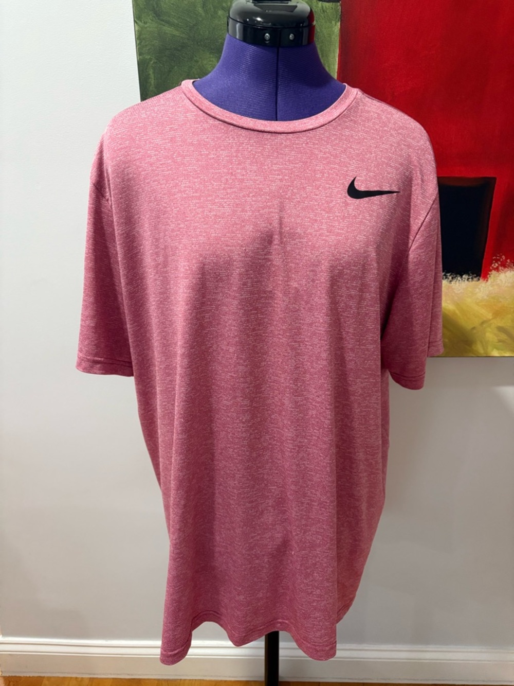 Nike Men's Heather Pink Performance Short-Sleeve Tee